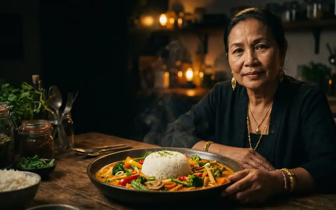 Malaysische Gemüse-Curry-Pfanne mit Basmatireis