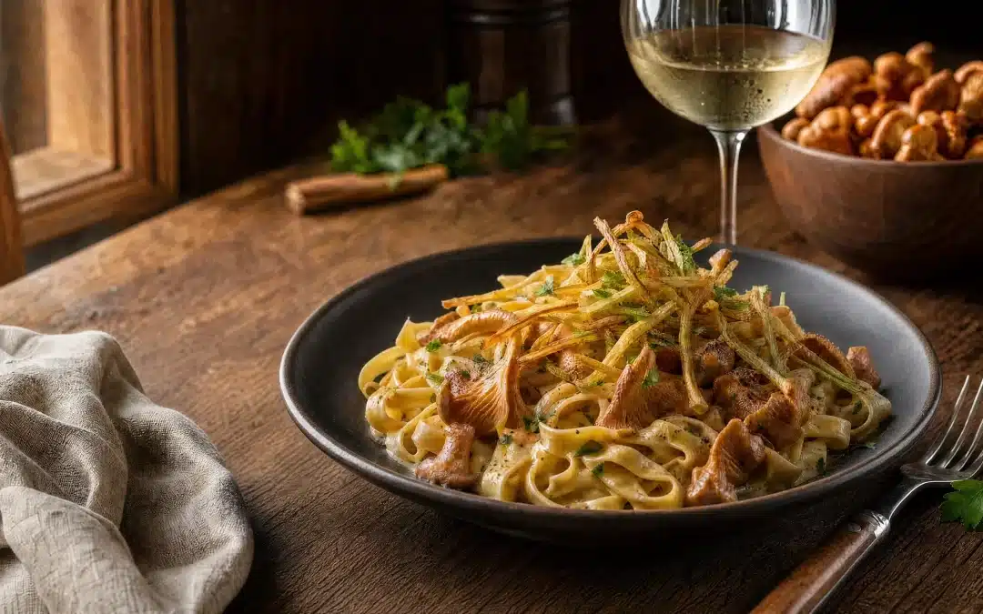 Tagliatelle mit Goldöhrchen & Sellerie – Frites